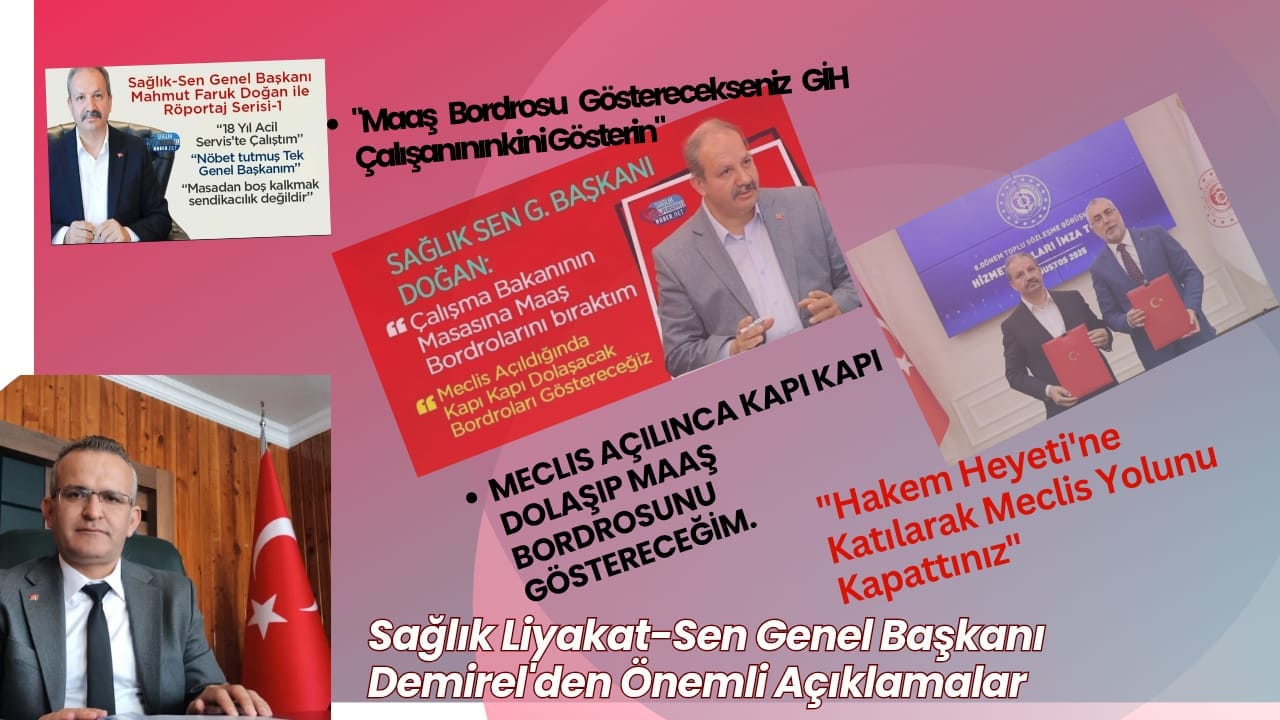 Sağlık Liyakat-Sen’den Sağlık-Sen Genel Başkanı’na Bordro Çıkışı