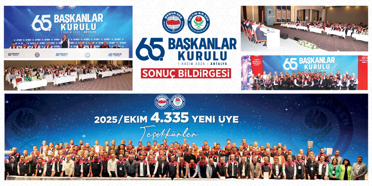 Eğitim-Bir-Sen 65. Başkanlar Kurulu Sonuç Bildirgesi Yayımlandı