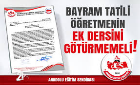 Bayram Tatili Öğretmenin Ek Dersini Götürmemeli